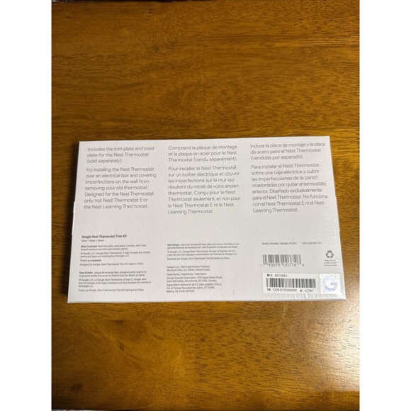 *FACTORY-SEALED* Google Nest Thermostat Trim Kit - Snow (GA01837-US) - Picture 2 of 3